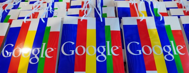 The Google logo can be seen on bags duri