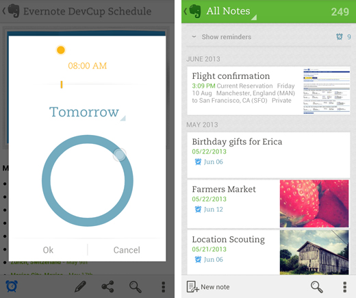 ... adds custom reminders to its collaborative note taking app on Android