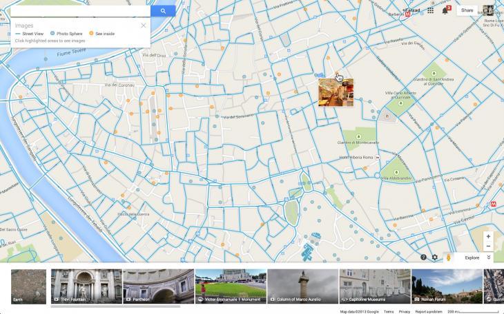 Get a view from street level and see inside businesses 730x456 New Google Maps gets Street View improvements, Earth Tours, step by step previews, and traffic reports via Waze