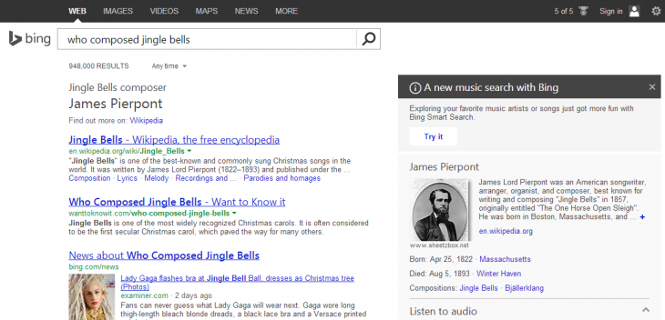 bing jingle bells1 730x352 Microsofts 2013 in review: A year of convergence and integration