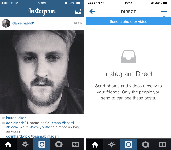 insta2 Instagram launches Instagram Direct, lets you share photos and videos privately with friends