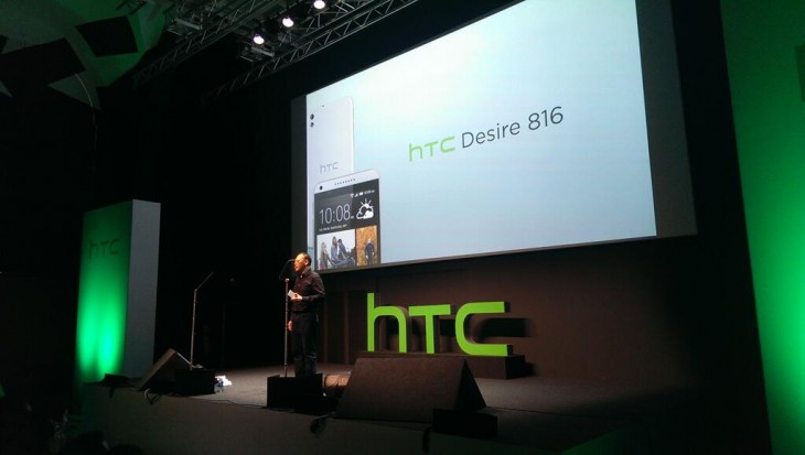HTC Desire 816 launch 730x413 HTC unveils mid range Desire 816 Android smartphone with 5.5 720p display and BoomSound speakers