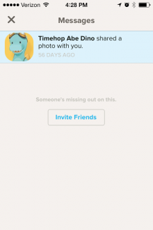 Photo Feb 14 4 28 30 PM 220x330 Timehop removes the messaging feature from its iOS app, saying ‘fewer than 1% of users’ used it 
