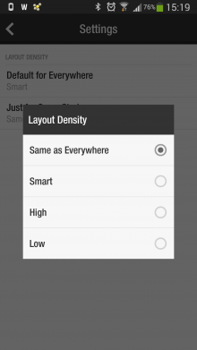 Screenshot 2014 02 14 15 19 01 220x391 Flipboard brings Layout Density controls to Android, now YOU decide how many articles appear on each page