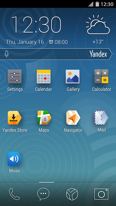 YandexKit homescreen Yandex launches free Android firmware Yandex.Kit in a bid to replace Googles apps with its own