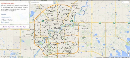 edmonton 520x234 Google launches Maps Gallery, a new digital atlas that lets you explore third party maps