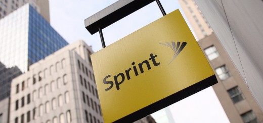 The Sprint logo hangs on the side of the