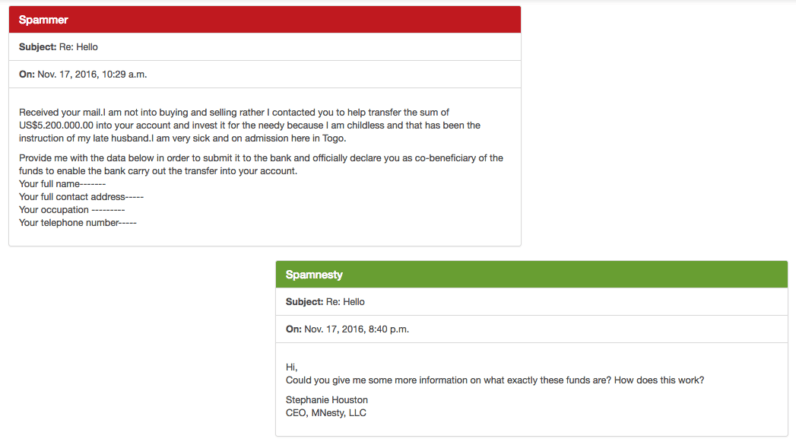 Spamnesty hilariously trolls the spammers you hate