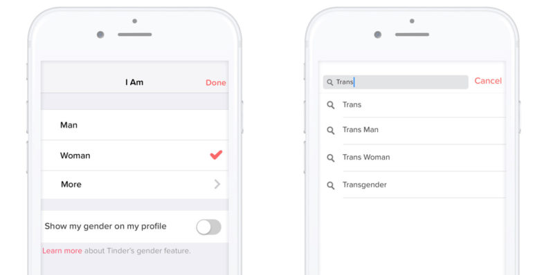 Tinder now supports more gender identities