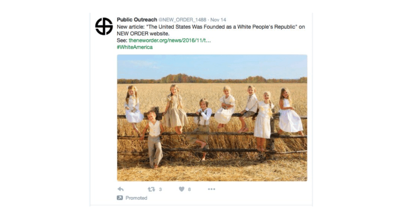 twitter, supremacist supremacy ad