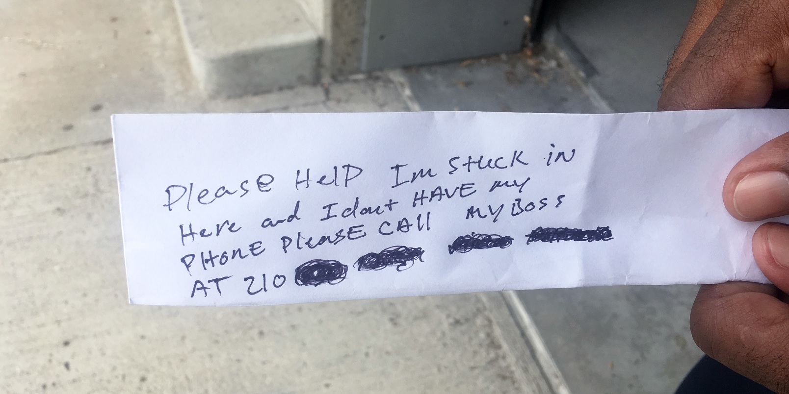 Man trapped in ATM sends old-school SOS after forgetting phone